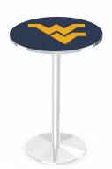 West Virginia Mountaineers Chrome Pub Table with Round Base