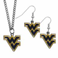 West Virginia Mountaineers Dangle Earrings & Chain Necklace Set