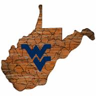 West Virginia Mountaineers Distressed State with Logo Sign