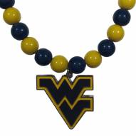 West Virginia Mountaineers Fan Bead Necklace