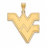 West Virginia Mountaineers Sterling Silver Gold Plated Extra Large Pendant