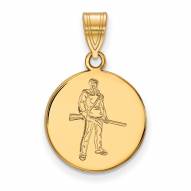 West Virginia Mountaineers Sterling Silver Gold Plated Medium Disc Pendant