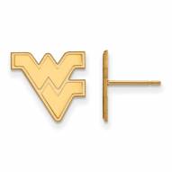 West Virginia Mountaineers Sterling Silver Gold Plated Small Post Earrings