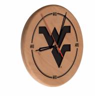 West Virginia Mountaineers Laser Engraved Wood Clock