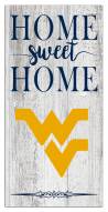 West Virginia Mountaineers Home Sweet Home Whitewashed 6" x 12" Sign