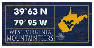 West Virginia Mountaineers Horizontal Coordinate 6" x 12" Sign