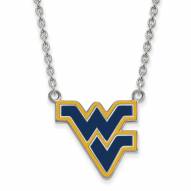 West Virginia Mountaineers Sterling Silver Large Enameled Pendant Necklace