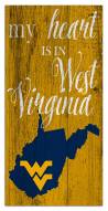 West Virginia Mountaineers My Heart State 6" x 12" Sign