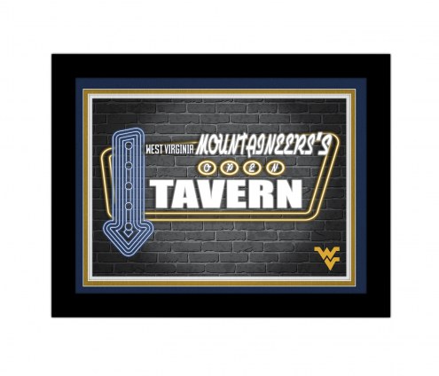 West Virginia Mountaineers Neon Tavern 12&quot; x 16&quot; Framed Wall Art