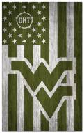 West Virginia Mountaineers OHT Military Green Flag 11" x 19" Sign