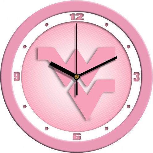 West Virginia Mountaineers Pink Wall Clock