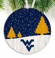 West Virginia Mountaineers Snow Scene Ornament