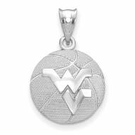 West Virginia Mountaineers Sterling Silver Basketball Pendant