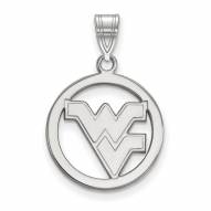 West Virginia Mountaineers Sterling Silver Circle Pendant