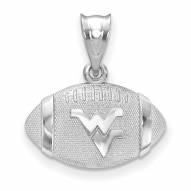 West Virginia Mountaineers Sterling Silver Football with Logo Pendant