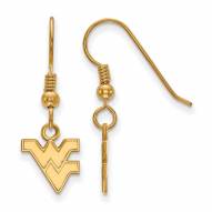 West Virginia Mountaineers Sterling Silver Gold Plated Extra Small Dangle Earrings