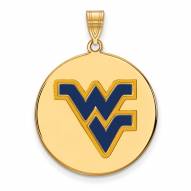 West Virginia Mountaineers Sterling Silver Gold Plated Large Pendant