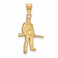 West Virginia Mountaineers Sterling Silver Gold Plated Medium Pendant
