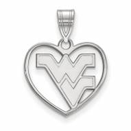 West Virginia Mountaineers Sterling Silver Heart Pendant