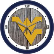 West Virginia Mountaineers Weathered Wood Wall Clock