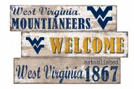 West Virginia Mountaineers Welcome 3 Plank Sign