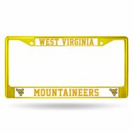West Virginia Mountaineers Yellow Colored Chrome License Plate Frame