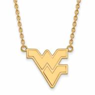 West Virginia Mountaineers NCAA Sterling Silver Gold Plated Large Pendant Necklace