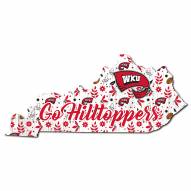 Western Kentucky Hilltoppers 12" Floral State Sign