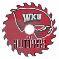 Western Kentucky Hilltoppers 12" Rustic Circular Saw Sign