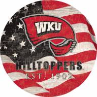 Western Kentucky Hilltoppers 12" Team Color Flag Circle Sign