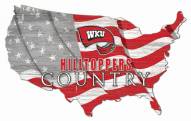 Western Kentucky Hilltoppers 15" USA Flag Cutout Sign