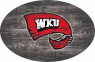 Western Kentucky Hilltoppers 46" Distressed Wood Oval Sign