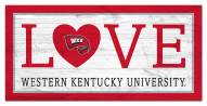 Western Kentucky Hilltoppers 6" x 12" Love Sign
