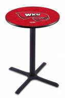 Western Kentucky Hilltoppers Black Wrinkle Bar Table with Cross Base