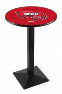 Western Kentucky Hilltoppers Black Wrinkle Pub Table with Square Base