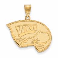 Western Kentucky Hilltoppers College Sterling Silver Gold Plated Large Pendant
