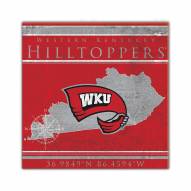 Western Kentucky Hilltoppers Coordinates 10" x 10" Sign