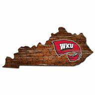 Western Kentucky Hilltoppers Distressed State with Logo Sign