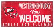 Western Kentucky Hilltoppers Fans Welcome Sign