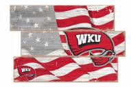 Western Kentucky Hilltoppers Flag 3 Plank Sign