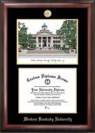 Western Kentucky Hilltoppers Gold Embossed Diploma Frame with Campus Images Lithograph