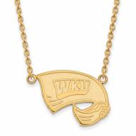 Western Kentucky Hilltoppers Sterling Silver Gold Plated Large Pendant Necklace