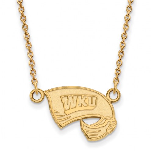 Western Kentucky Hilltoppers Sterling Silver Gold Plated Small Pendant Necklace