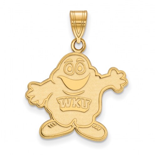 Western Kentucky Hilltoppers Sterling Silver Gold Plated Large Pendant