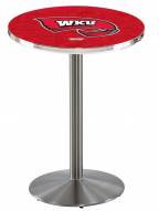 Western Kentucky Hilltoppers Stainless Steel Bar Table with Round Base
