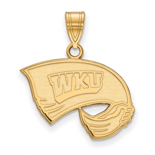 Western Kentucky Hilltoppers Sterling Silver Gold Plated Medium Pendant