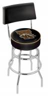 Western Michigan Broncos Chrome Double Ring Swivel Barstool with Back