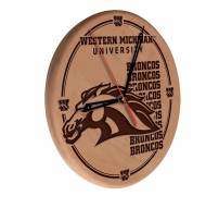 Western Michigan Broncos Laser Engraved Wood Clock