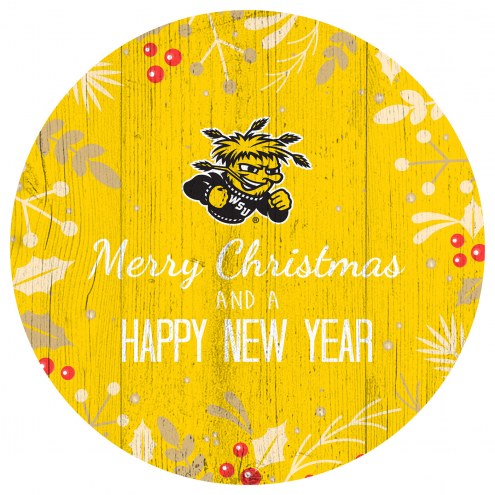 Wichita State Shockers 12&quot; Merry Christmas & Happy New Year Sign