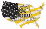 Wichita State Shockers 15" USA Flag Cutout Sign